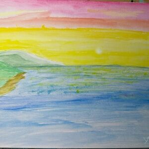 Sunset Serenity Watercolor Painting